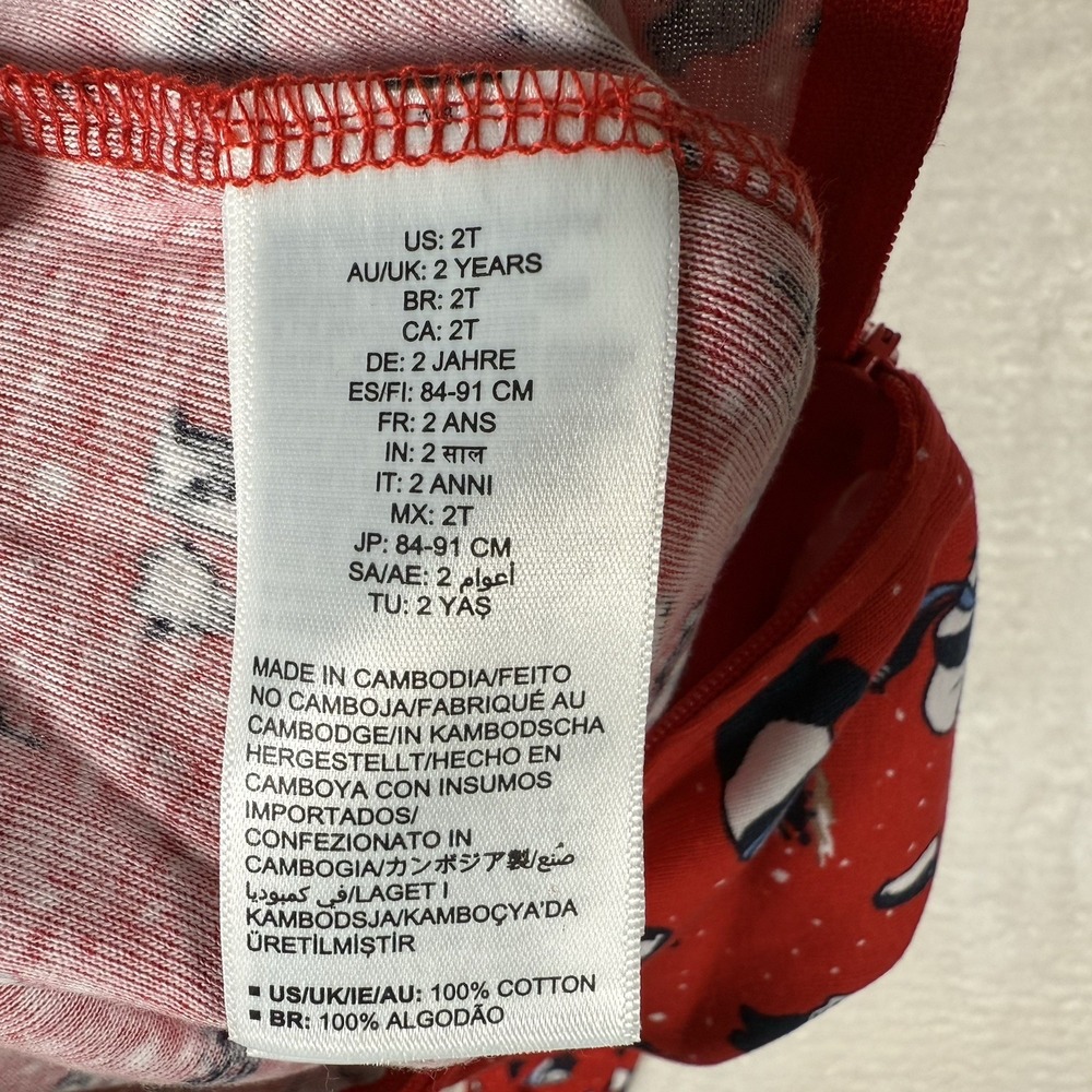 Amazon Essentials Kids 1-Piece Red Panda Print Knit Footie Pajamas Size 2T - Picture 5 of 5